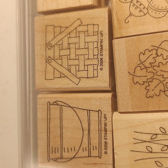 Stampin' Up! Basket Full Of Fun Wood Mounted Rubber Stamp Set Of 13 Stamps - Picture 2 of 7